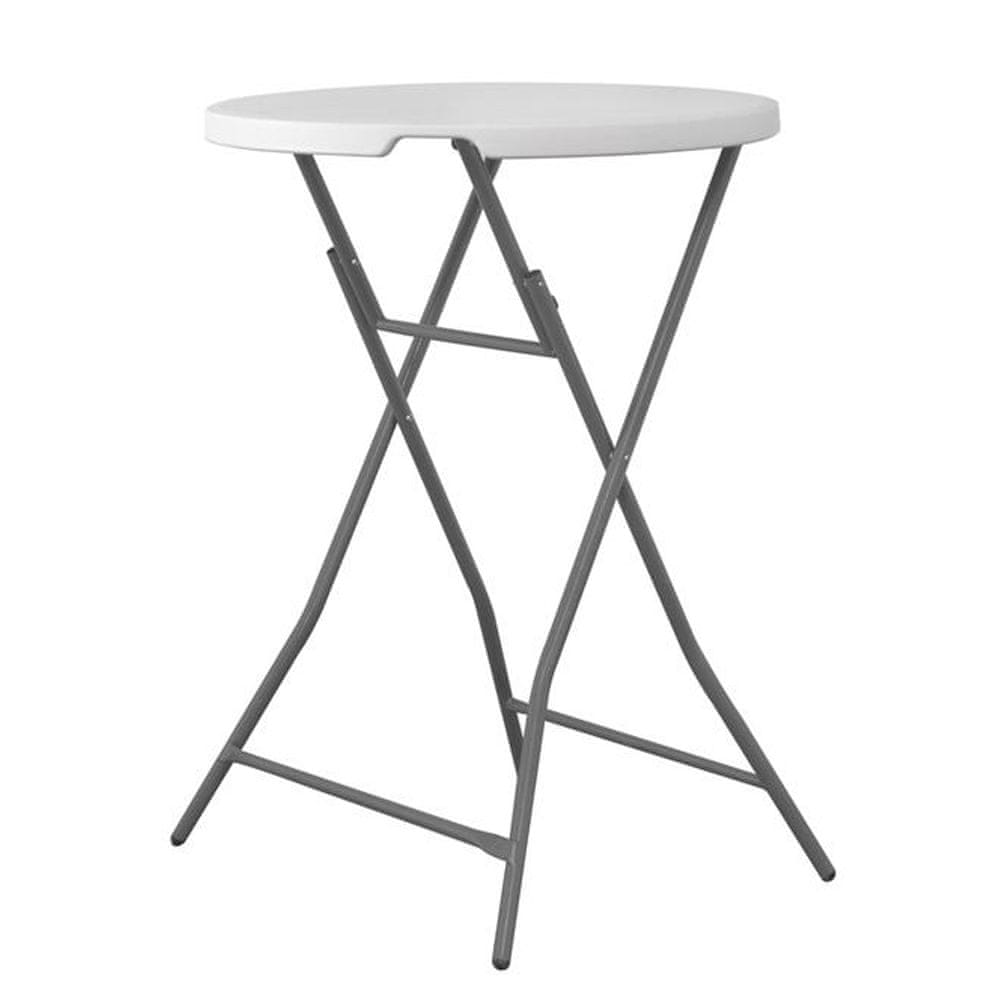 shumee Skladací biely okrúhly barový cateringový stôl priem. 80 cm až 80 kg - Hendi 810958